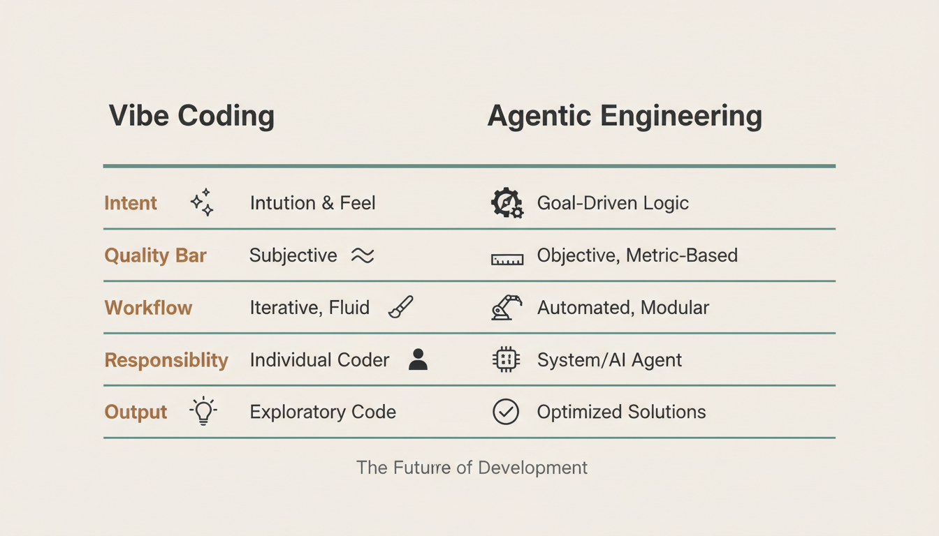 Vibe coding vs agentic engineering comparison