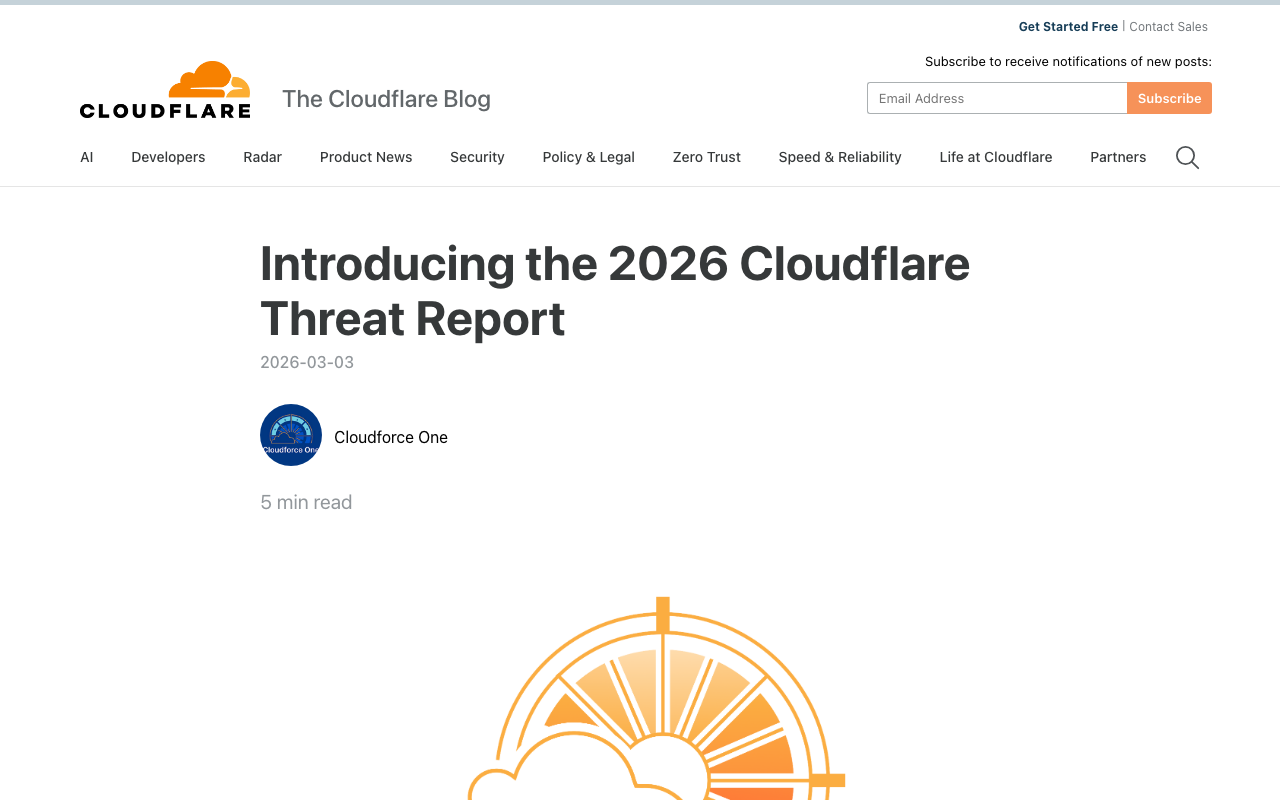 Screenshot of The Cloudflare Blog