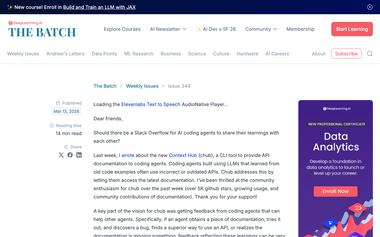 Screenshot of deeplearning.ai
