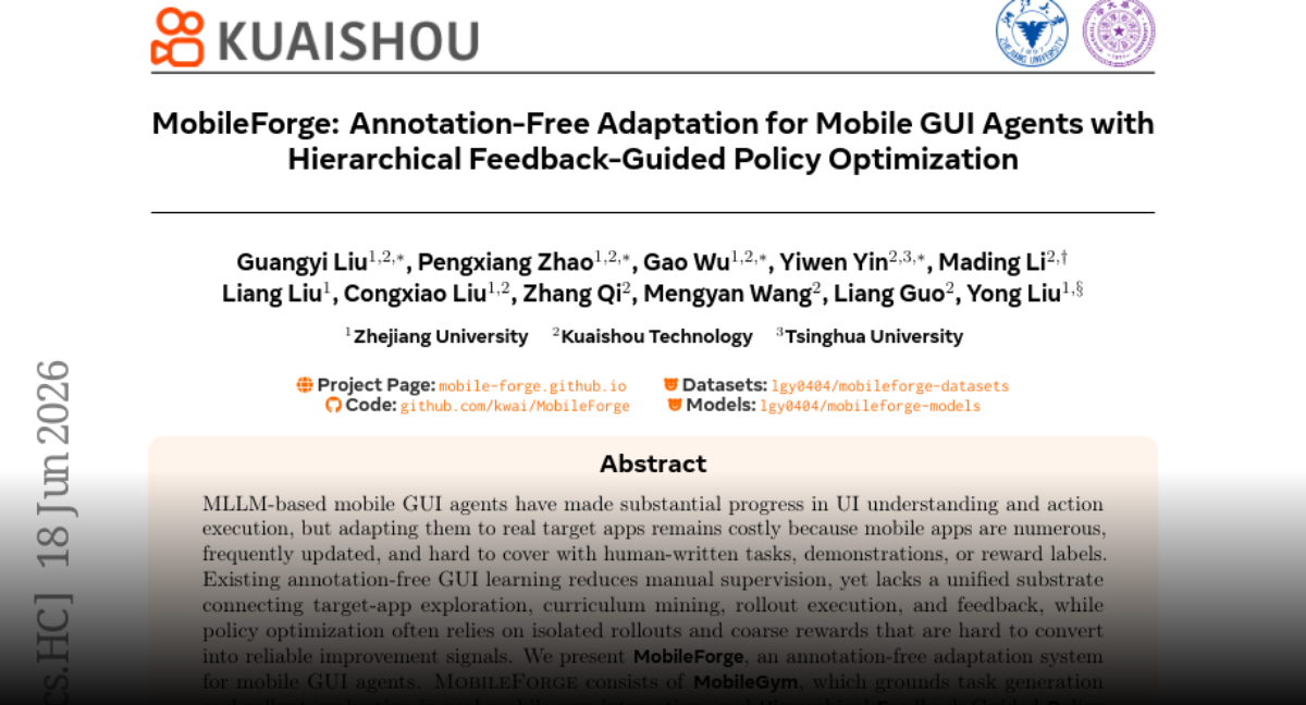 MobileForge: Annotation-Free Adaptation for Mobile GUI Agents via HiFPO