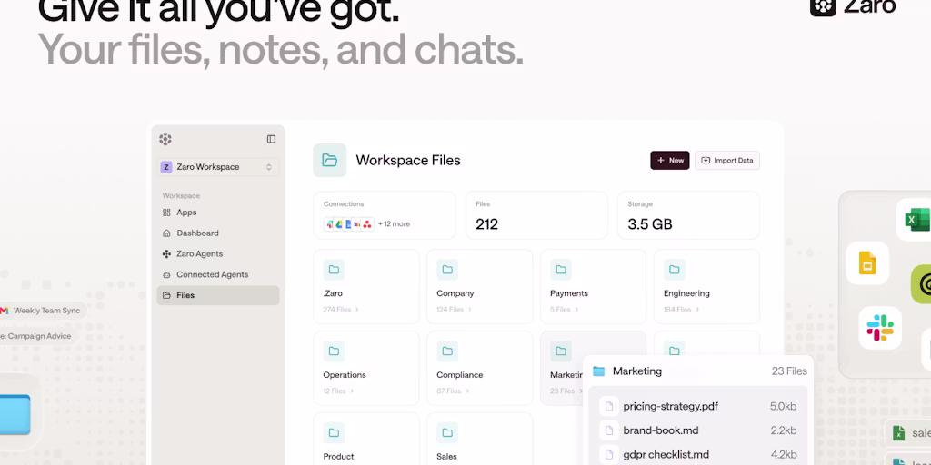 Zaro: Build AI Agents and Apps Using Personal Contextual Data