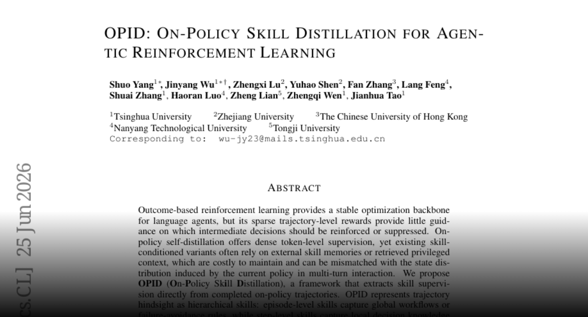 OPID: Framework for On-Policy Skill Distillation in RL