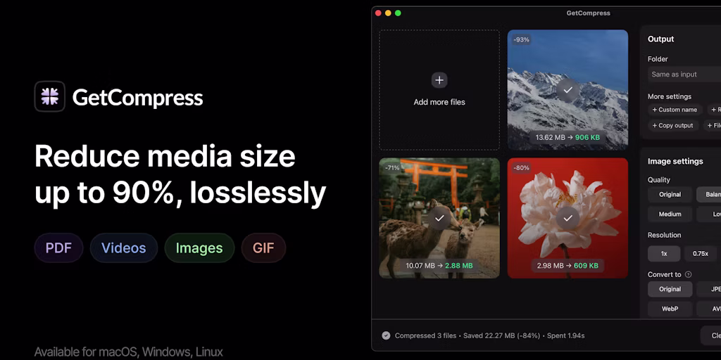 GetCompress Offers Lossless Media Compression