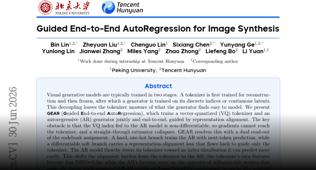 GEAR: Guided End-to-End AutoRegression for Image Synthesis