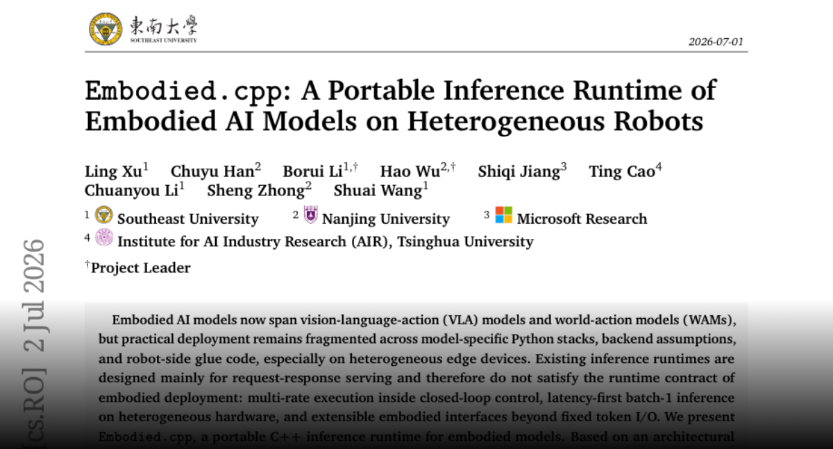 Embodied.cpp: A Portable C++ Inference Runtime for Embodied AI Models