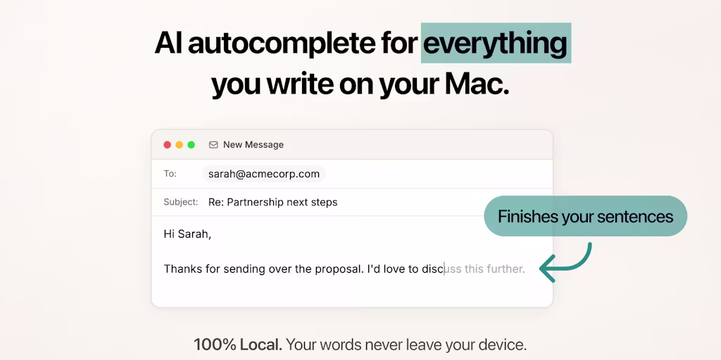Typeahead 2.0: Private AI Autocomplete for Every macOS Application