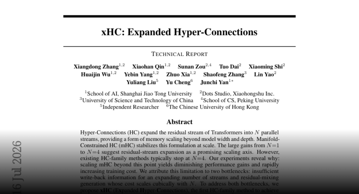 xHC: Scaling Transformer Residual Streams Beyond Current Limits