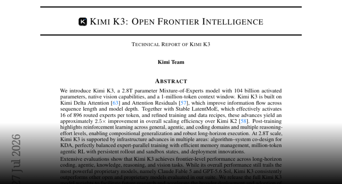 Kimi K3: A 2.8T Parameter MoE Model with 1-Million-Token Context Window