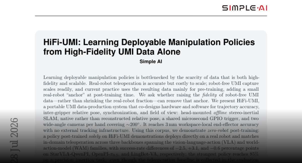 HiFi-UMI: High-Fidelity Data for Deployable Robot Manipulation Policies