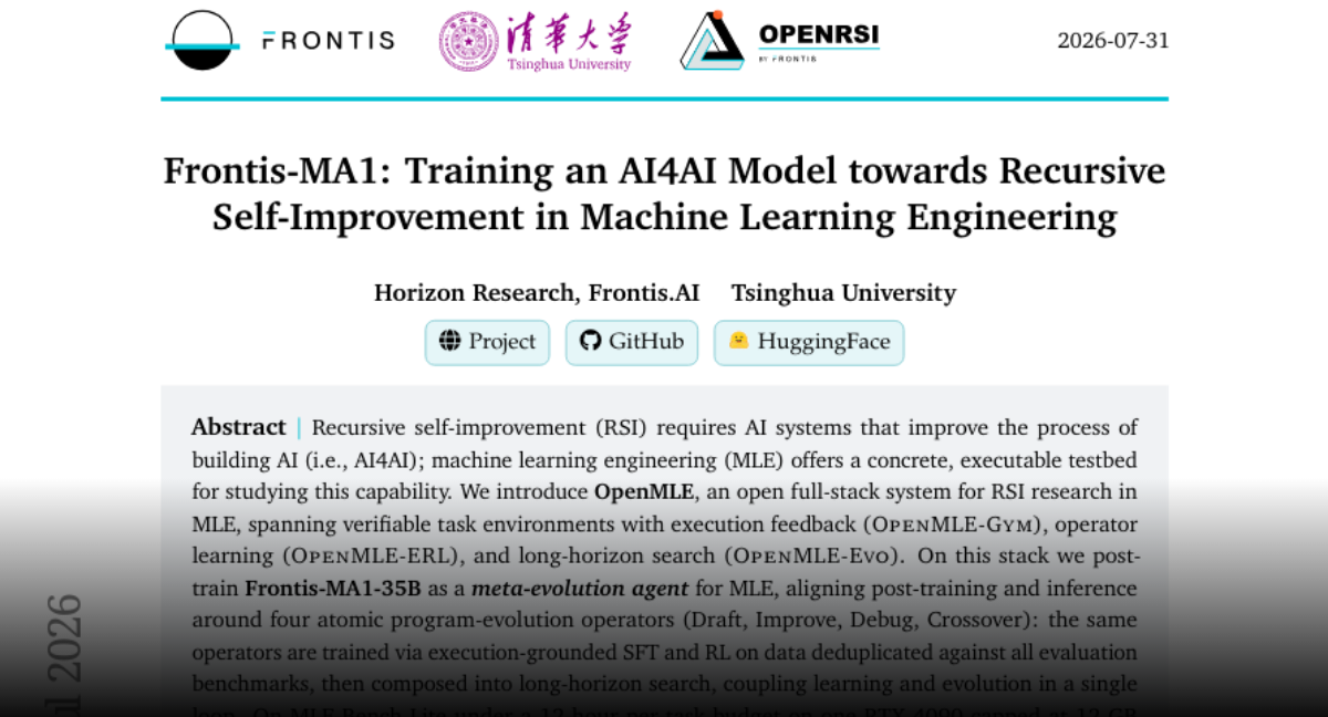 Frontis-MA1: Advancing Recursive Self-Improvement in Machine Learning Engineering