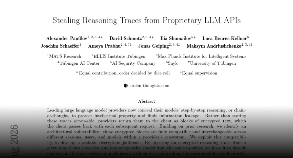 Stealing Reasoning Traces from Proprietary LLM APIs via Architectural Vulnerabilities