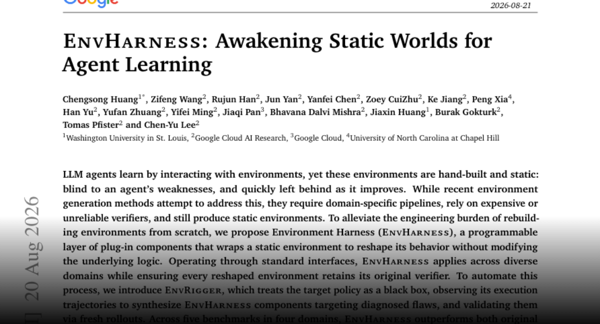 EnvHarness: A Programmable Layer for Dynamic Agent Environment Learning