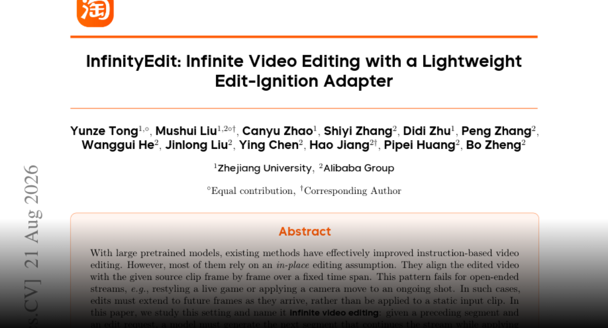 InfinityEdit Treats a Live Stream as the Source Clip