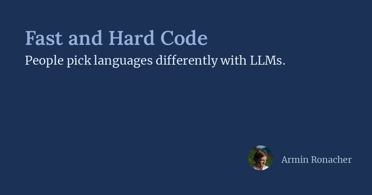 Fast Languages Are Winning Because Agents Can Stand the Friction