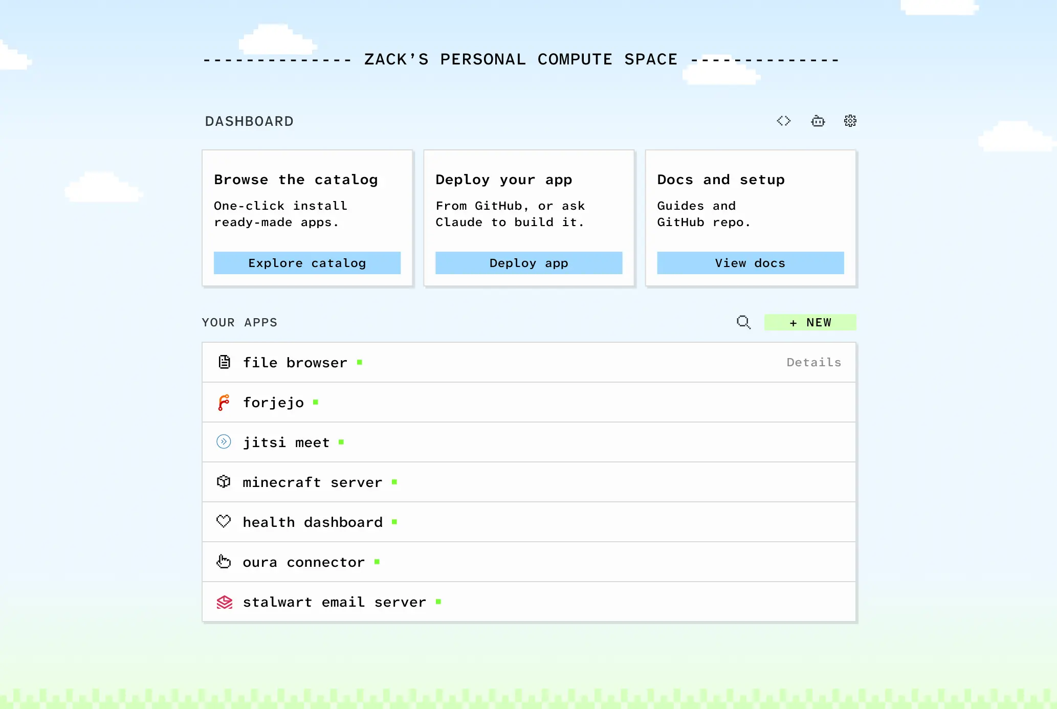 Cloud in a Bottle dashboard — screenshot from the launch post