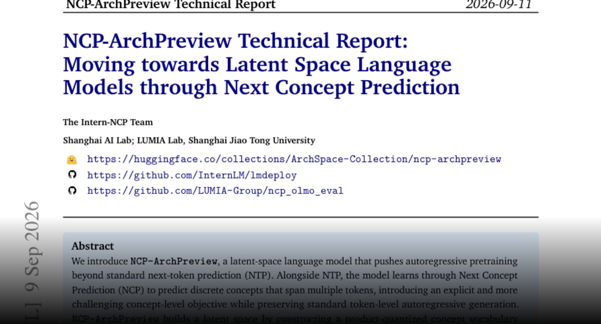 NCP-ArchPreview: Advancing Language Models with Next Concept Prediction