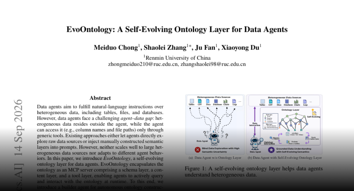 EvoOntology: A Self-Evolving Ontology Layer for Data Agents