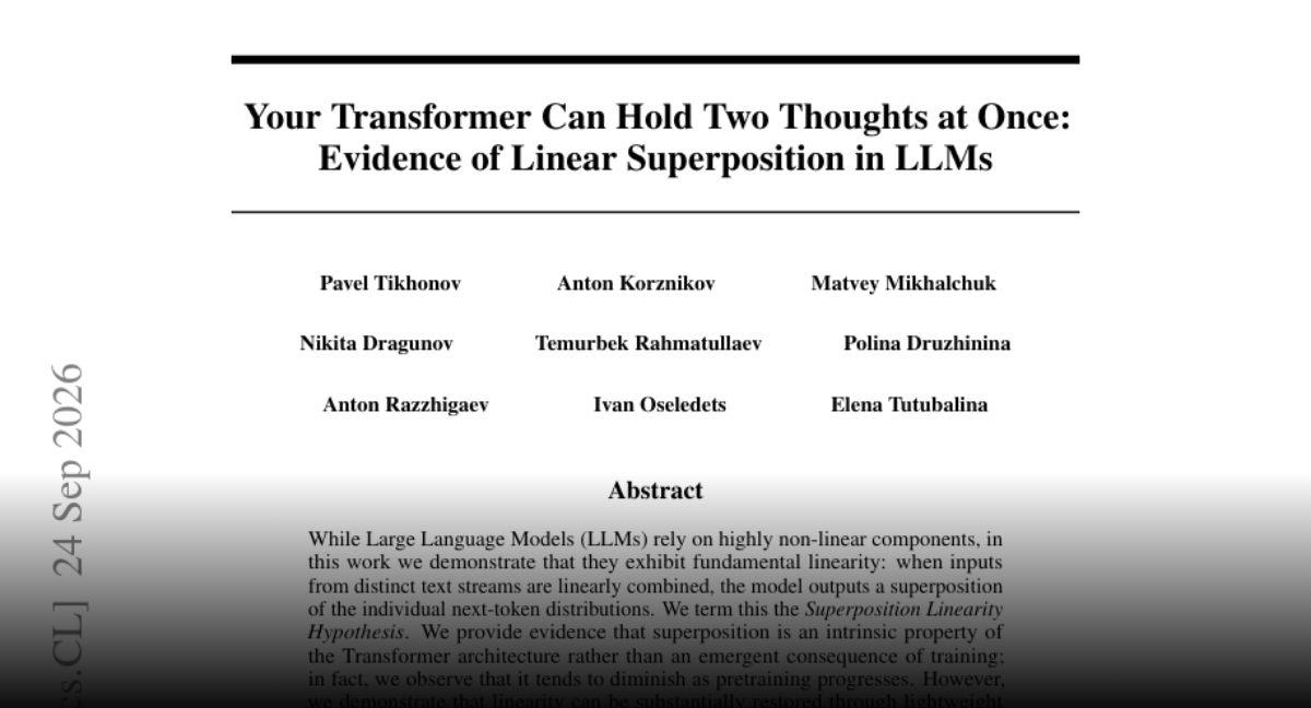 The paper introducing the Superposition Linearity Hypothesis